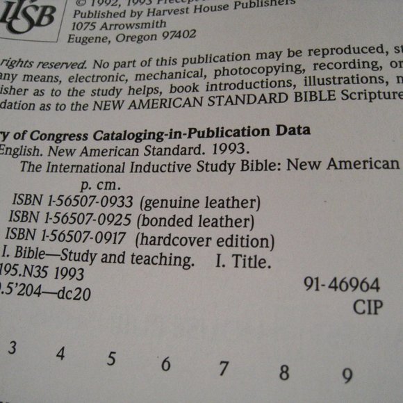 The International Inductive Study Bible Precept Ministries International 1993 HC - Picture 7 of 9